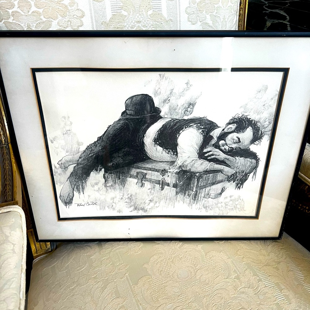 Vintage Black and White Framed Art Print